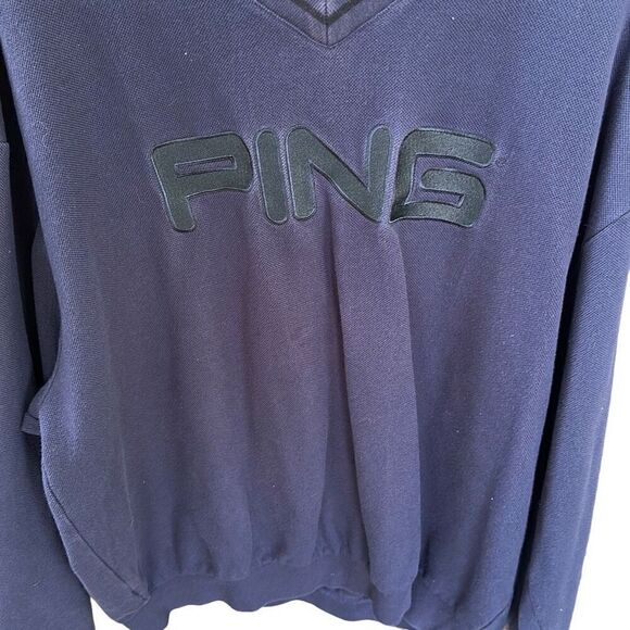 Ping Collection Men's Long Sleeve V-neck Blue Size Large Windbreaker - Picture 2 of 5